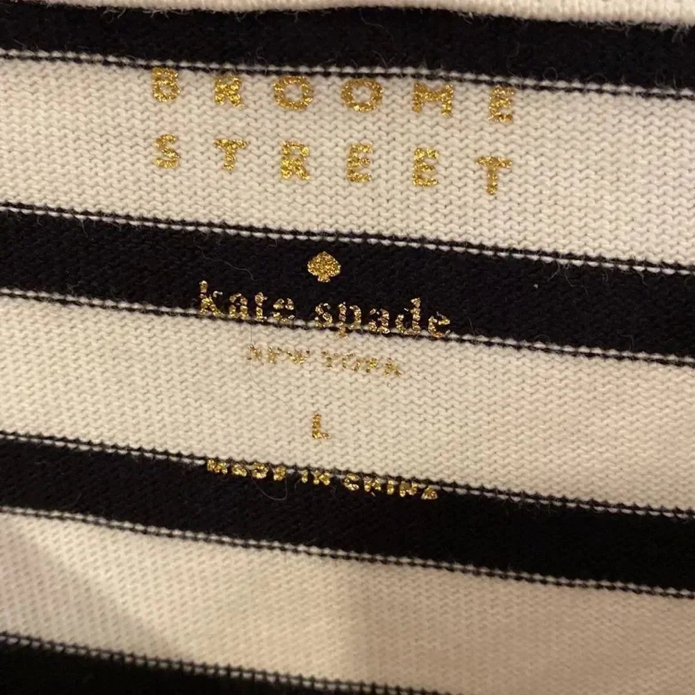 Kate Spade Broome Street Striped Drop Waist Dress Large